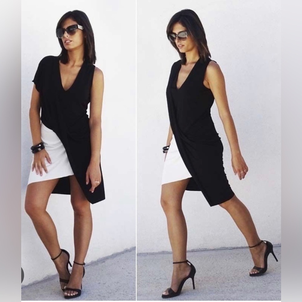 Zara W&B Collection Asymmetrical Draped Dress | EUC | Sz S - Picture 2 of 7